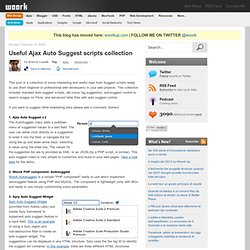 Useful Ajax Auto Suggest scripts collection