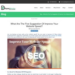 What Are The Five Suggestion Of Improve Your Website Speed?