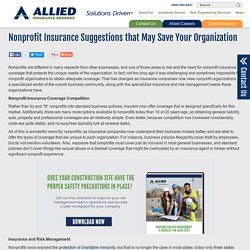 Nonprofit Insurance Suggestions that May Save Your Organization