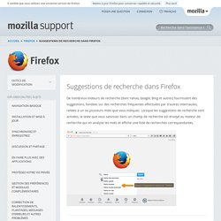 Suggestions de recherche dans Firefox