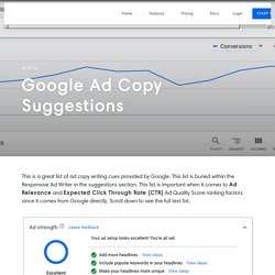 Google Ad Copy Suggestions: List of Ad Copy Writing Cues