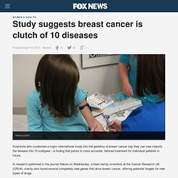 Study suggests breast cancer is clutch of 10 diseases