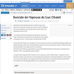 Suicide de l'épouse de Luc Chatel