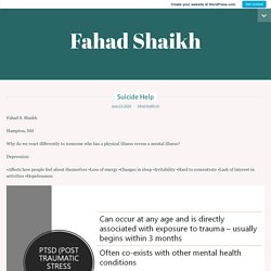 Suicide Help – Fahad Shaikh