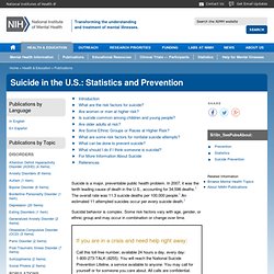 Suicide in the U.S.: Statistics and Prevention