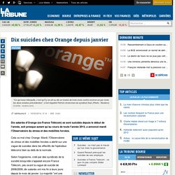 Impr.Dix suicides chez Orange depuis janvier