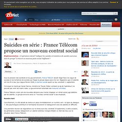 Suicides en série : France Télécom propose un nouveau contrat social