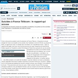 Suicides à France Télécom : le rapport qui accuse
