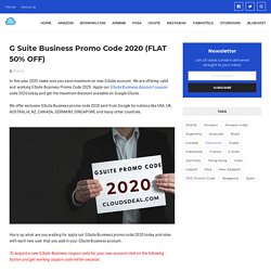 G Suite Business Promo Code 2020 (FLAT 50% OFF)