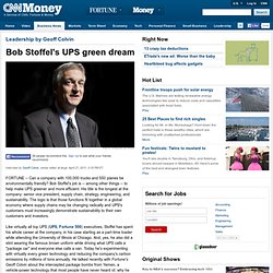 C-Suite: Bob Stoffel's UPS green dream - Dec. 16, 2010