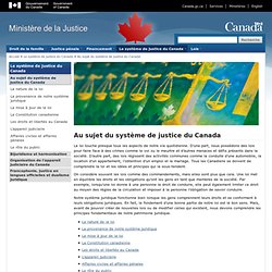 Au sujet du système de justice du Canada