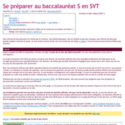 Sujets et corrigés du baccalauréat S en SVT