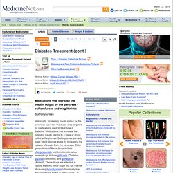Diabetes Treatment Symptoms, Causes, Treatment - Sulfonylureas on MedicineNet