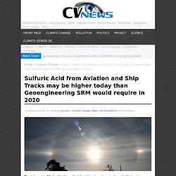 Sulfuric Acid from Aviation and Ship Tracks may be higher today than Geoengineering SRM would require in 2020