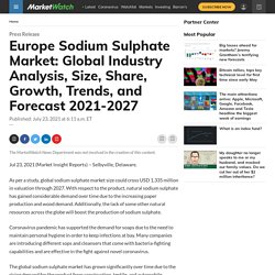 Europe Sodium Sulphate Market: Global Industry Analysis, Size, Share, Growth, Trends, and Forecast 2021-2027