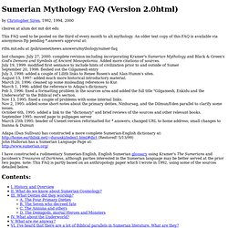Sumerian Mythology FAQ