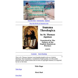 Summa Theologica Index