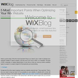 SEO Summary – 5 Most Important Points When Optimizing Your Wix Website