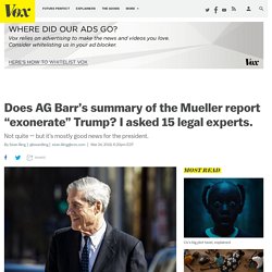 3/24: 15 legal experts react to Barr’s summary of Mueller’s report