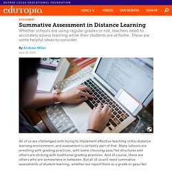 Summative Assessment in Distance Learning