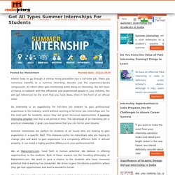 Get all types summer internships for students
