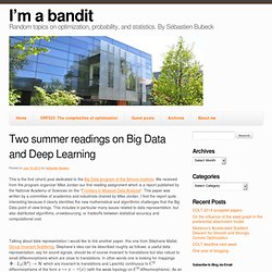 Two summer readings on Big Data and Deep Learning