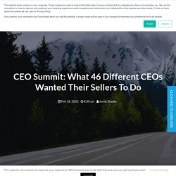 CEO Summit: What 46 Different CEOs Wanted Their Sellers To Do - SFL