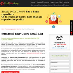 SumTotal ERP User List : Customers Email Addresses : Mailing Database