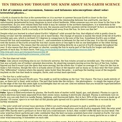 Sun-Earth Misconceptions