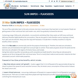 SUN IMPEX – FLAXSEEDS