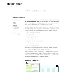 Sunday Planning – design finch