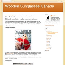 Wooden Sunglasses Canada: 5 things to know before you buy prescription glasses: