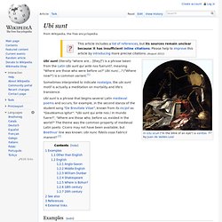 Ubi sunt - Wikipedia, the free encyclopedia