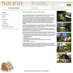 Suomen Saunaseura ry: Welcome