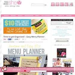 Super Cute (and thrifty!) Menu Planner
