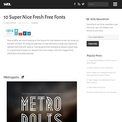 10 Super Nice Fresh Free Fonts