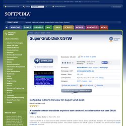 Download Super Grub Disk 0.9799 for Linux - A bootable floppy or CDROM that is oriented towards system rescue