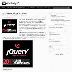 20 Super jQuery Plugins