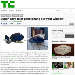 Super-easy solar panels hang out your window