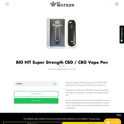 BIG HIT Super Strength CBD / CBG Vape Pen – Drwatsoncbd