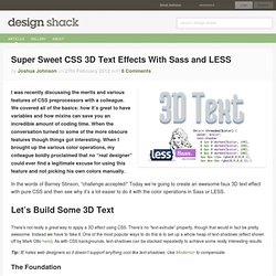 Super Sweet CSS 3D Text Effects With Sass and LESS