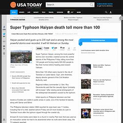Super Typhoon Haiyan death toll more than 100