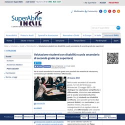 INAIL - Valutazione studenti con disabilità scuola secondaria di secondo grado (ex superiore)