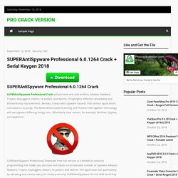 SUPERAntiSpyware Professional 6.0.1264 Crack + Serial Keygen 2018