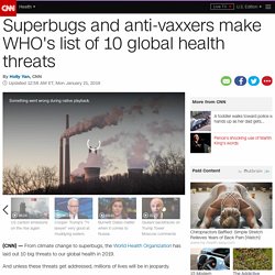 Superbugs and anti-vaxxers make WHO's list of 10 global health threats