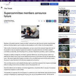 Supercommittee members announce failure