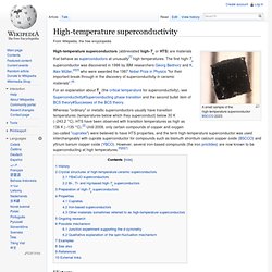 High-temperature superconductivity