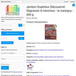 Jambon Supérieur Découenné Dégraissé (4 tranches) - le marsigny - 200 g