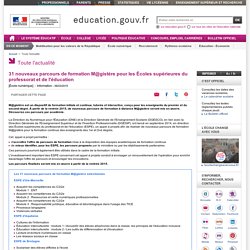 31 nouveaux parcours de formation M@gistère pour les Écoles supérieures du professorat et de l'éducation