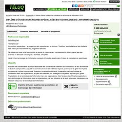 TÉLUQ - Programmes / Diplôme d'études supérieures spécialisées en technologie de l'information (3210)